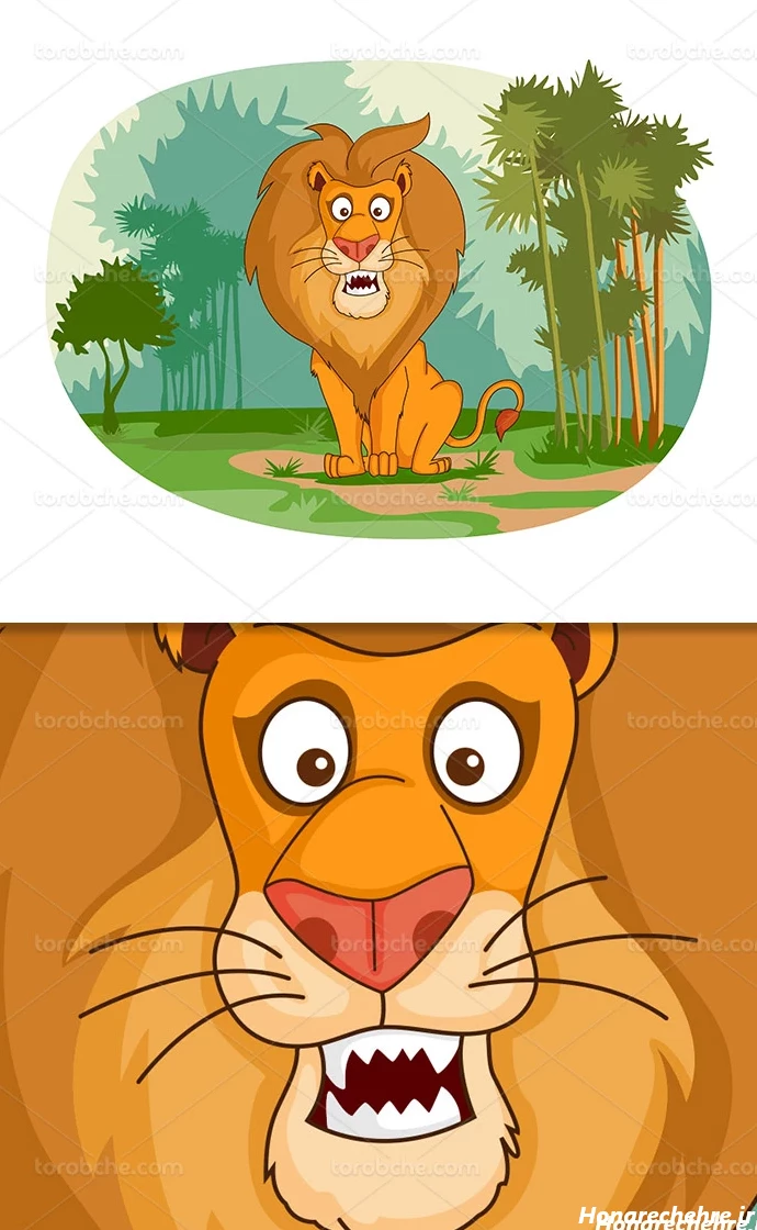 نقاشی صورت شیر