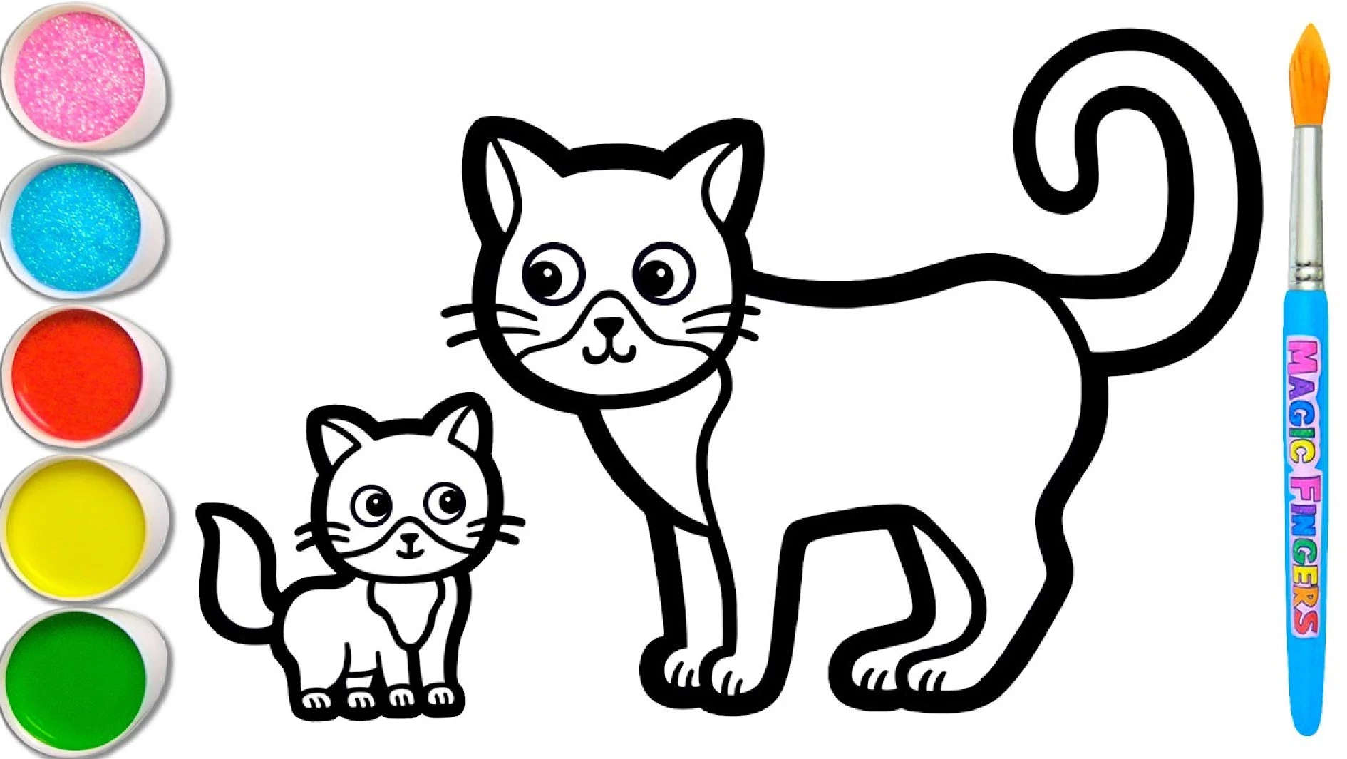 عکس نقاشی گربه رنگ شده