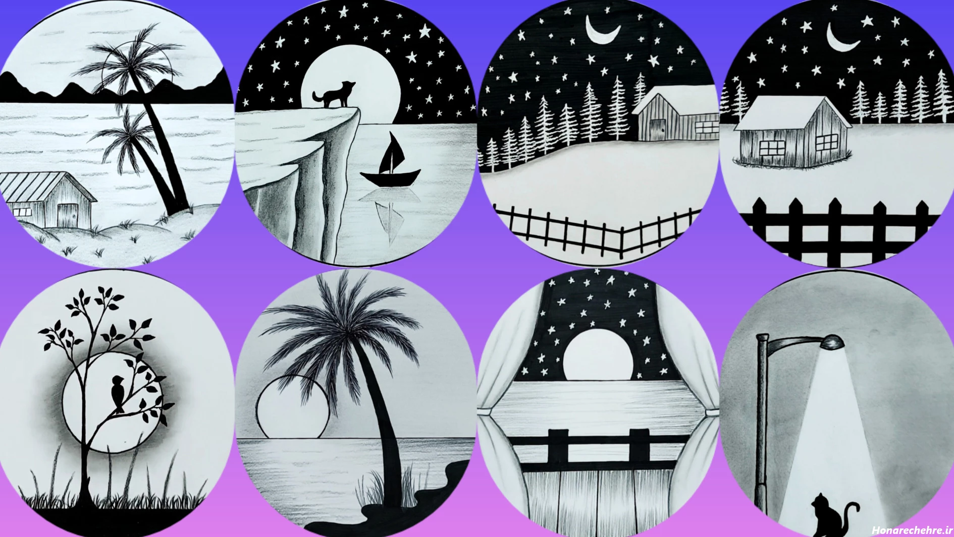 نقاشی سیاه قلم دخترانه