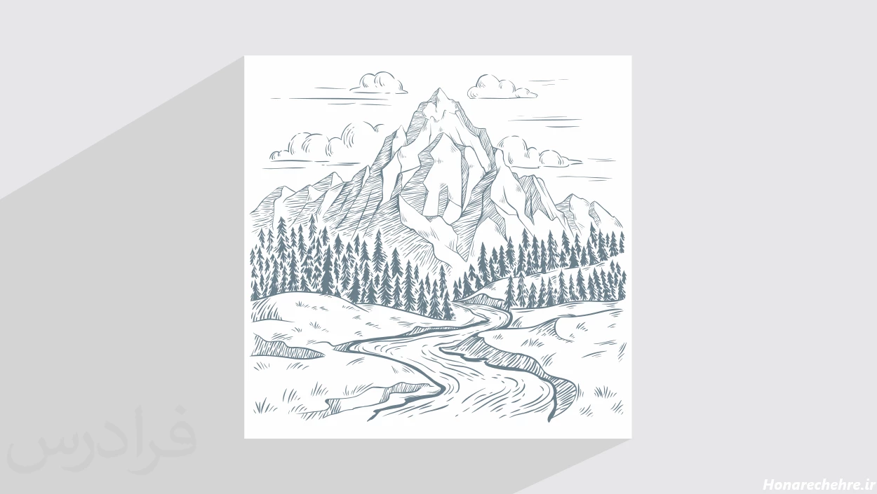 نقاشی سیاه قلم دخترانه