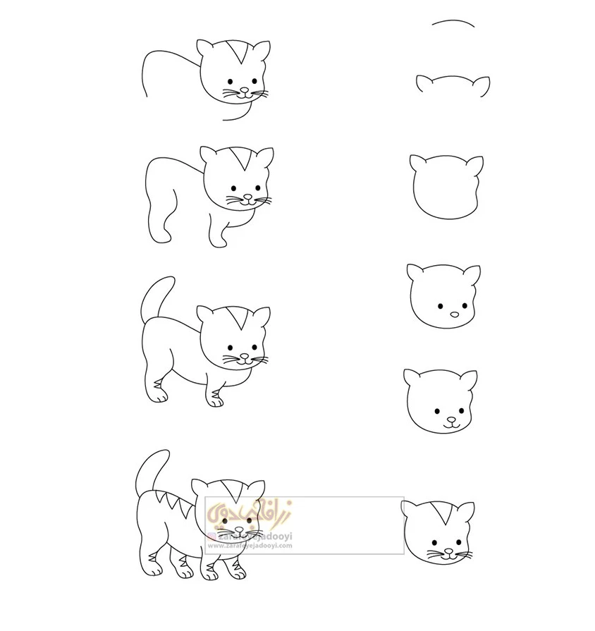 عکس نقاشی گربه رنگ شده