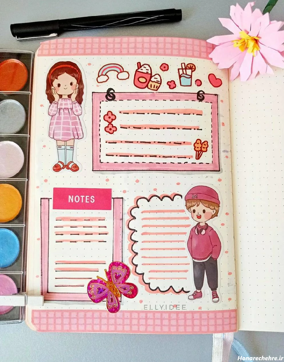 تزیین دفتر مشق دخترانه فانتزی