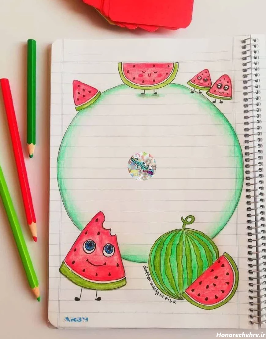 تزیین دفتر مشق دخترانه فانتزی