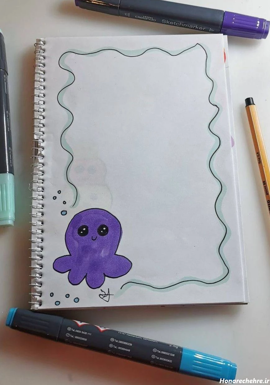 تزیین دفتر مشق دخترانه فانتزی