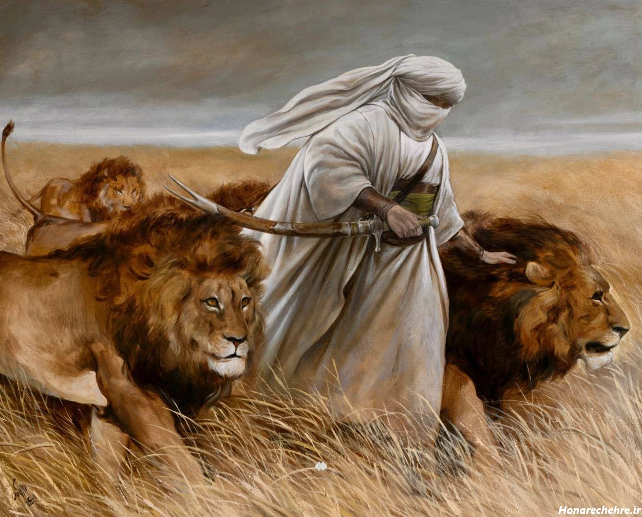 نقاشی صورت شیر