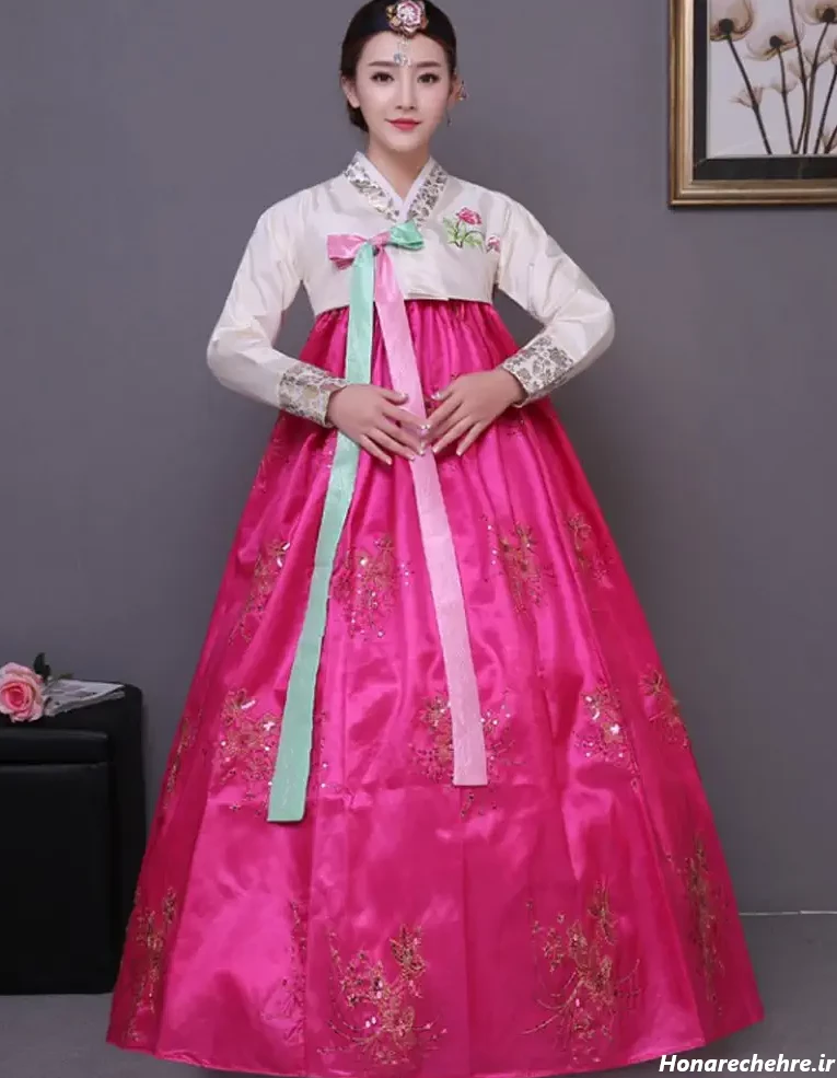 CRB مد لباس زنانه کره ای سنتی Hanbok لباس بالا با لباس ست سر