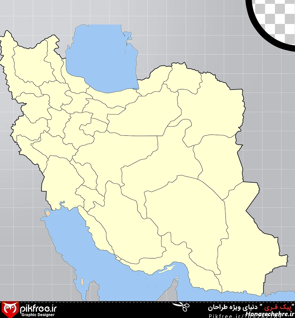 نقشه ایران بدون نوشته و رنگ