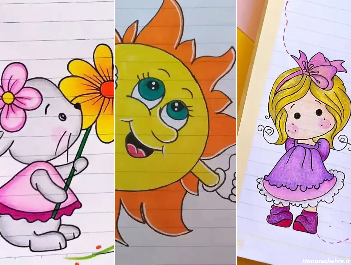 تزیین دفتر مشق دخترانه فانتزی