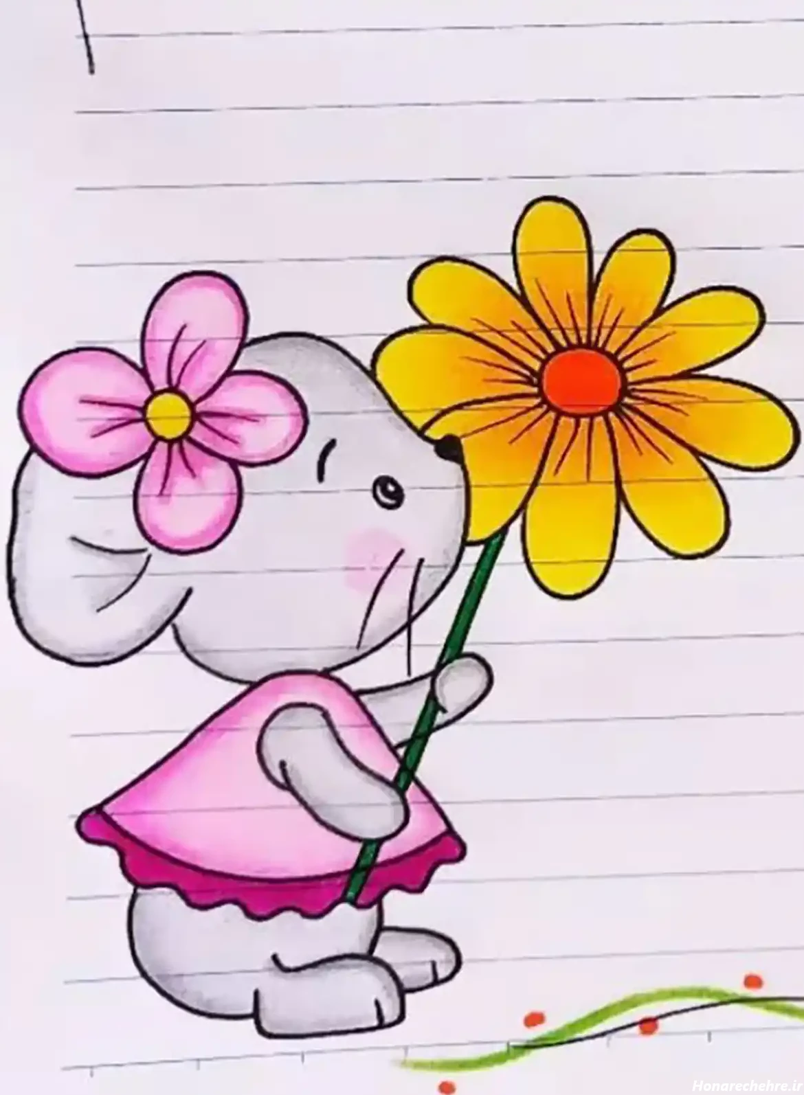 تزیین دفتر مشق دخترانه فانتزی