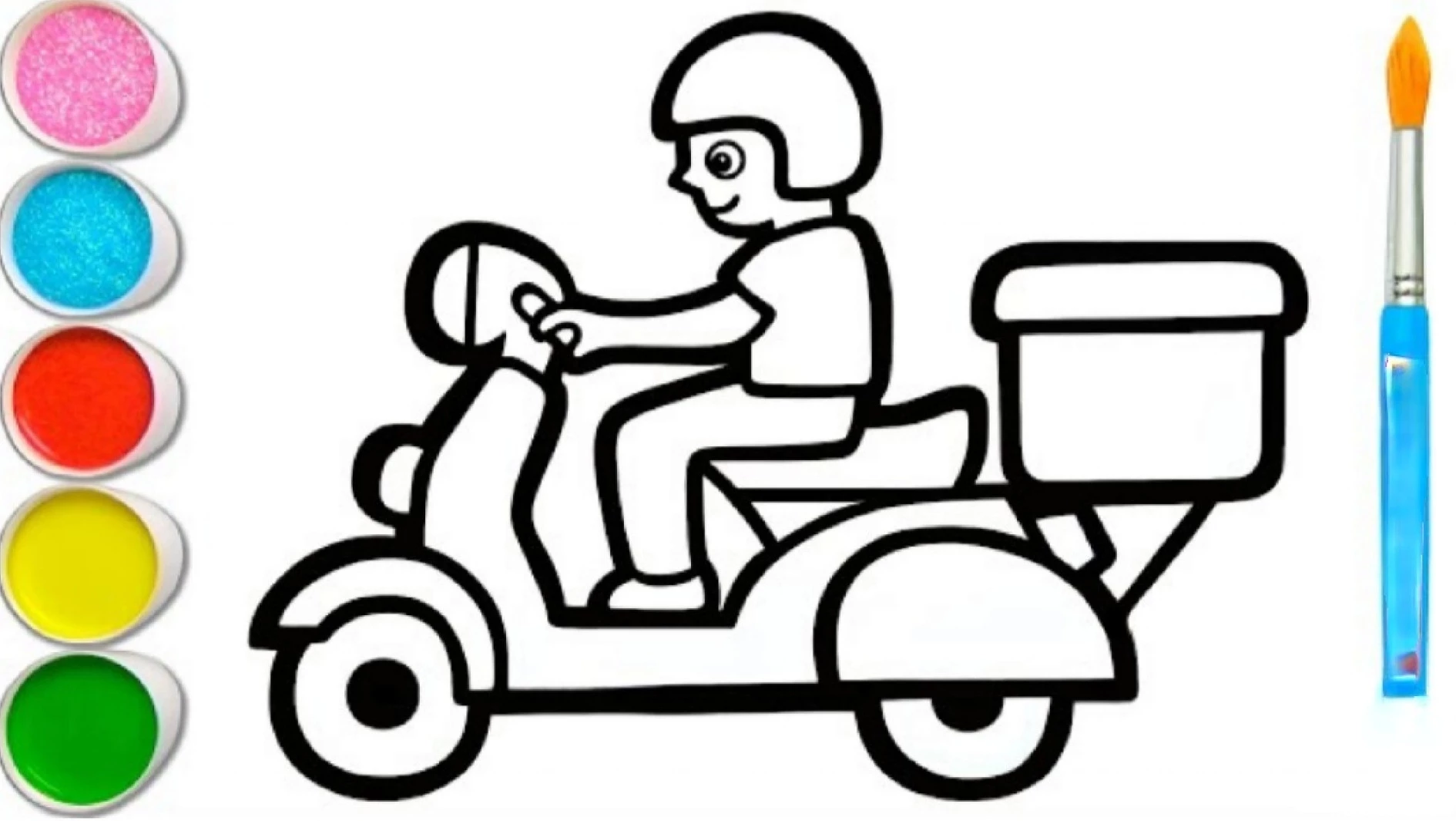 نقاشی پیک موتوری /آموزش نقاشی پیک موتوری برای کودکان