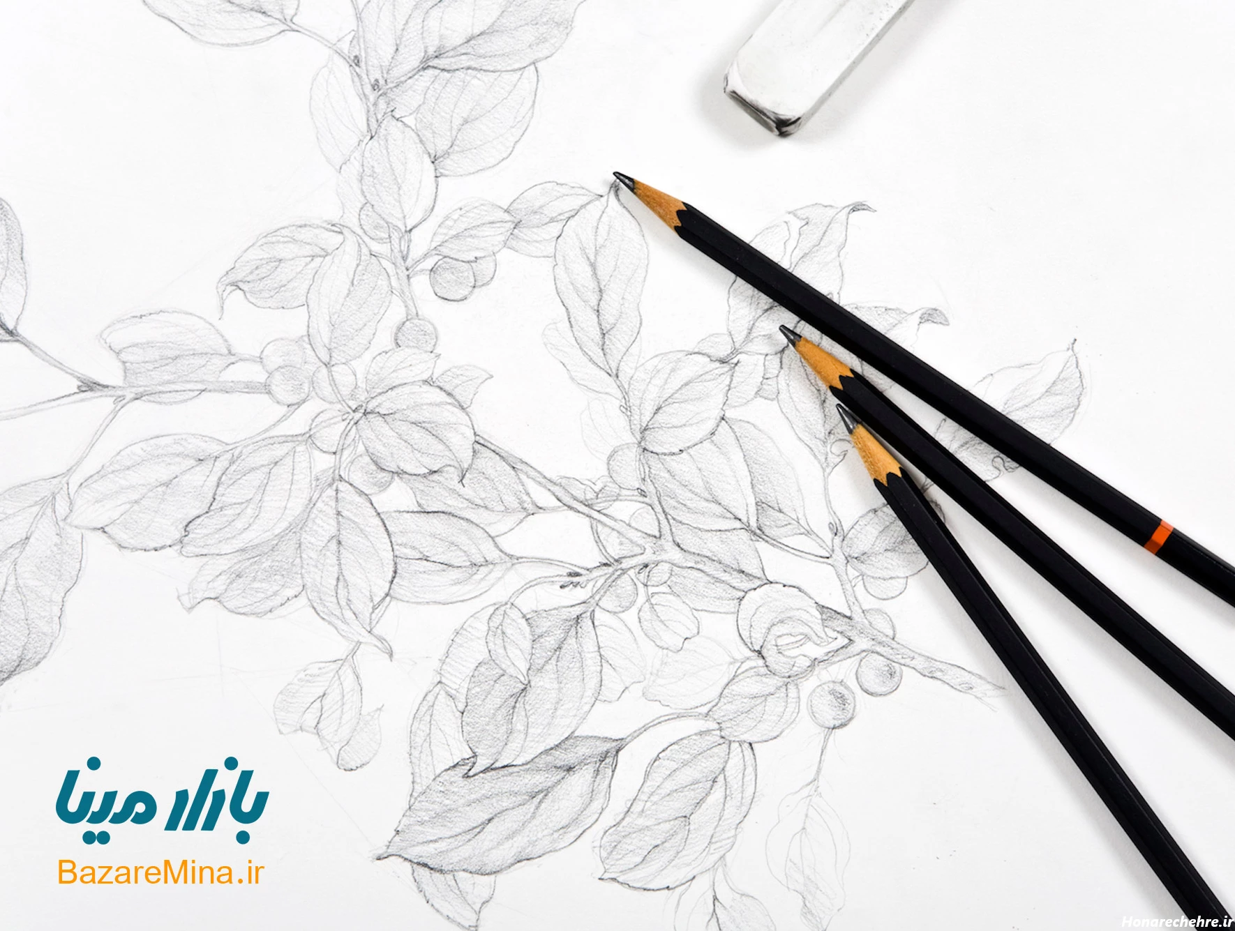 نقاشی سیاه قلم دخترانه