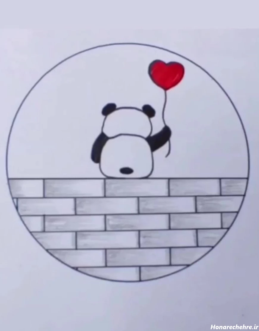 نقاشی سیاه قلم دختر از پشت