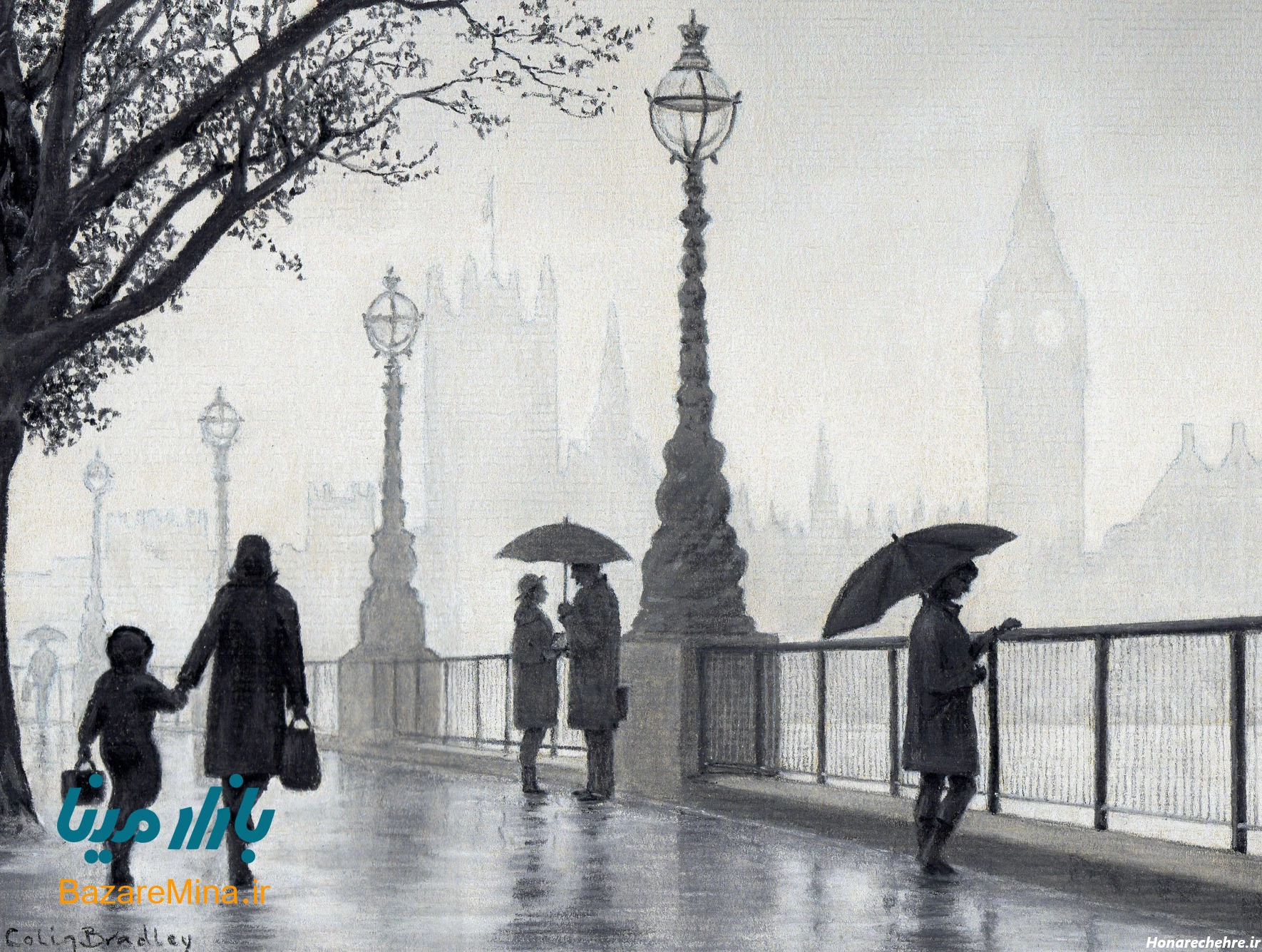 نقاشی سیاه قلم دخترانه