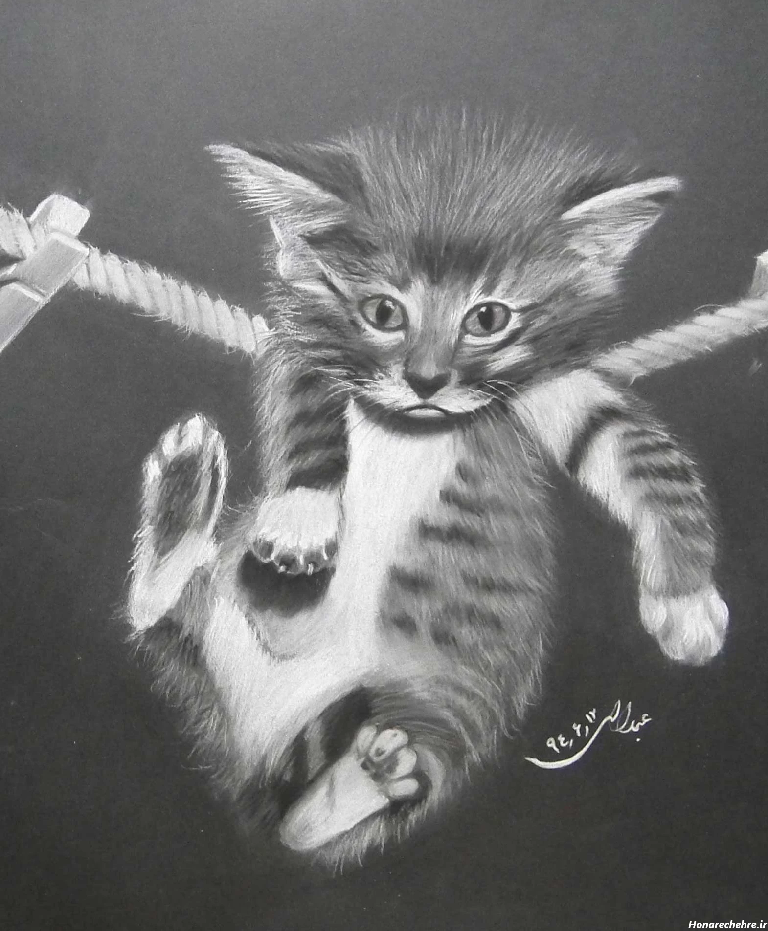 نقاشی سیاه قلم دخترانه