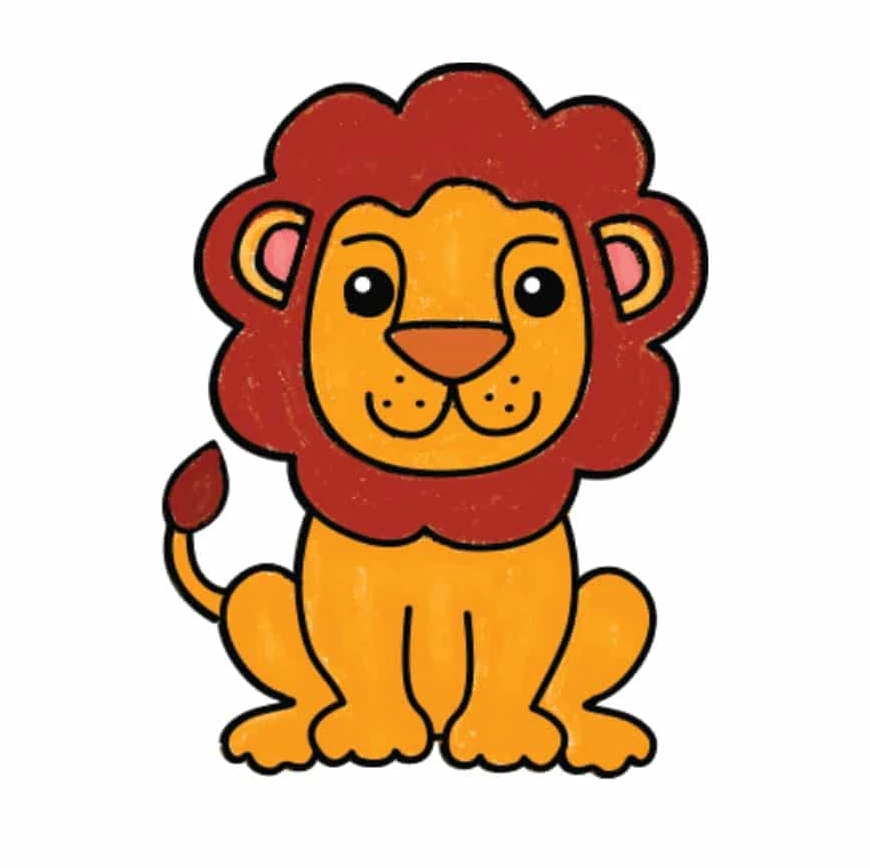 نقاشی صورت شیر