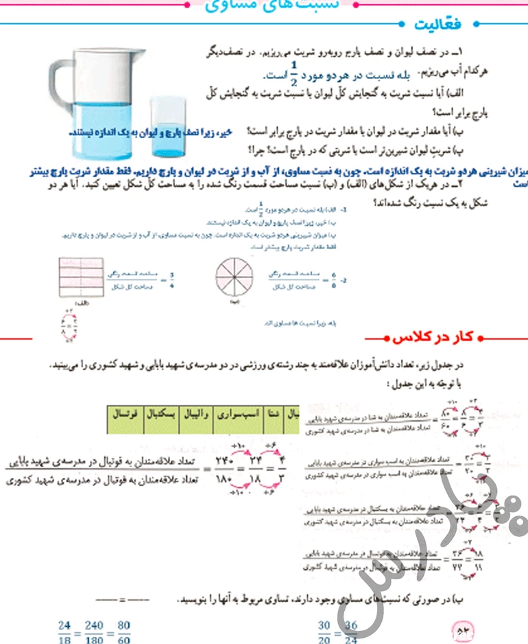 پاسخ صفحه ریاضی پنجم