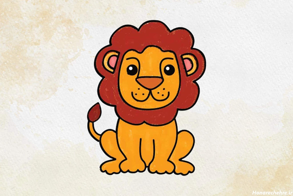 نقاشی صورت شیر