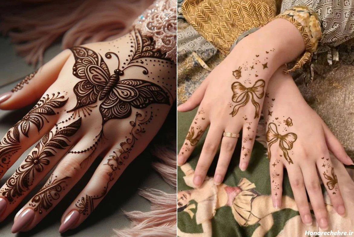 طرح حنا روی پا ساده و شیک